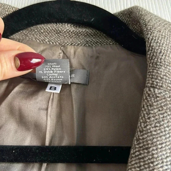 Ann Taylor | Wool Blend | Brown/Cream | Tweed Blazer | size 14 - Picture 4 of 5